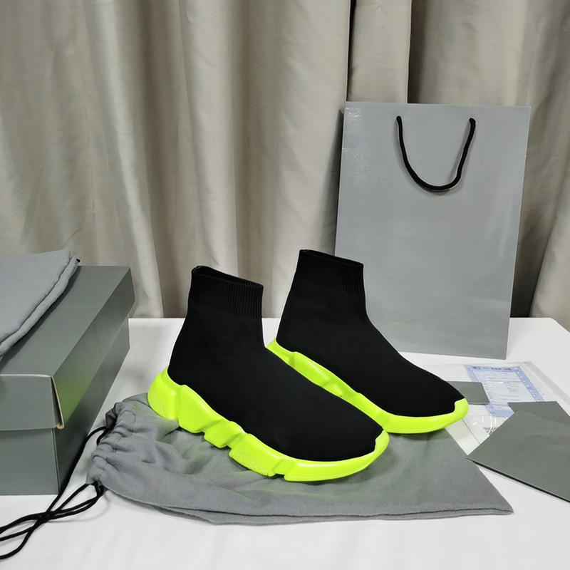 Luxuy Designer socks Casual shoes Platform men woman shiny knit speed 2.0 1.0 trainer runner sneaker sock shoe master embossed womens Sneakers BBB speeds booties paris