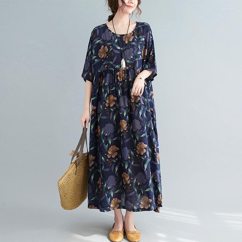 Plus Size Dresses BIG Summer Women Vintage Elegant Flower Print Tops Ladies Female Large Long Casual Loose Ruffles Drapped Cotton Dress Jona, Royal blue
Plus Size Dresses BIG Summer Women Vintage Elegant Flower Print Tops Ladies Female Large Long Casual Loose Ruffles Drapped Cotton Dress Jona, Royal blue