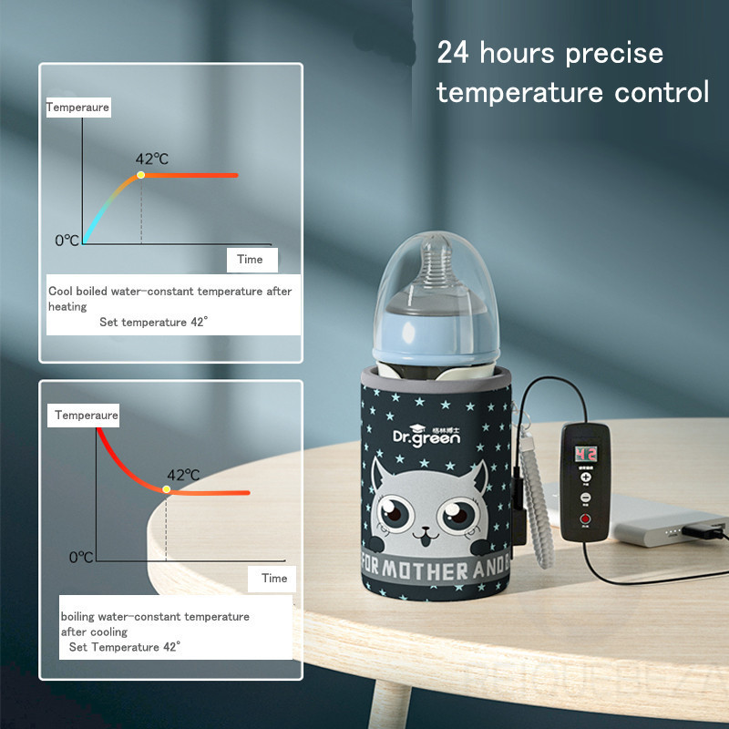 USB Baby Milk Bottle Warmer Glass/ PPSU /Tritan Bottle Heat Keeper Drop Resistant Constant Temperature Quick Flush Water Thermal 220512