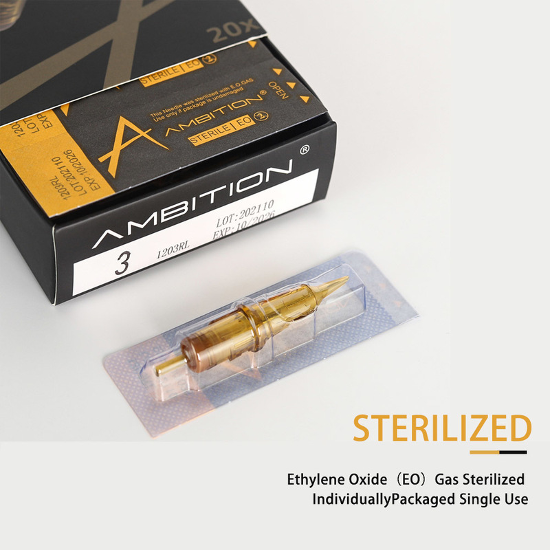 Ambition Golden Armor Tattoo Cartridge Needles RL Disposable Sterilized Safety Tattoo Needle for Cartridge Machines Grips 20pcs 220726