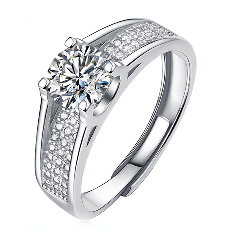 Real 1 CT D Color Moissanite Wedding Rings For Women Top Quality 18K White Gold Color 100% 925 Sterling Silver Jewelry
Real 1 CT D Color Moissanite Wedding Rings For Women Top Quality 18K White Gold Color 100% 925 Sterling Silver Jewelry