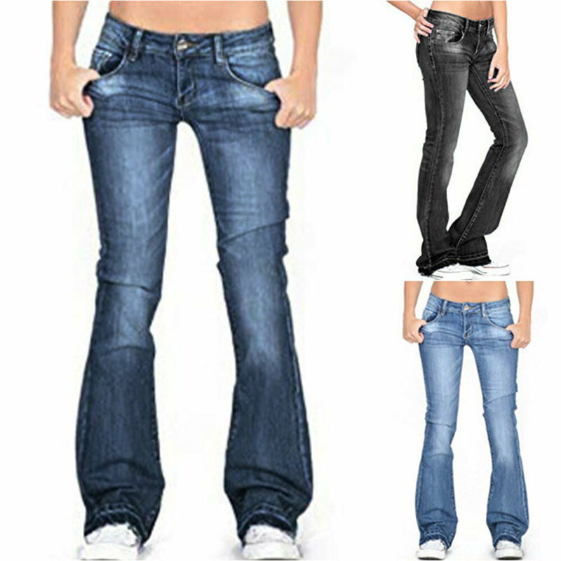 Skinny Flared Jeans Fashion Denim Pants Bootcut Bell Bottoms Stretch Trouser Woman Low Rise 220701