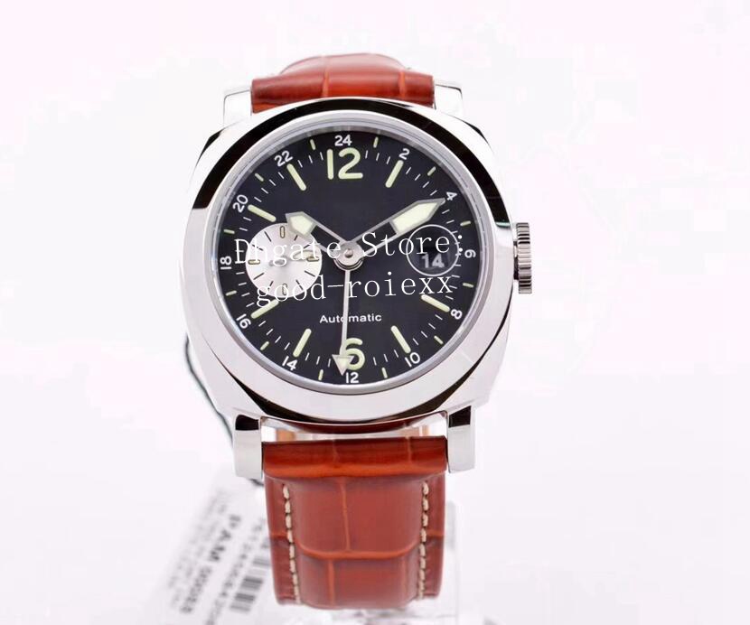 Business Watches Men Watch Black Dial Men's Automatic P.9000 Movement GMT Mechanical 088 Officine VS Leather Strap Pam VSF Calendar Steel 44mm Firenze Wristwatches, Box
Business Watches Men Watch Black Dial Men's Automatic P.9000 Movement GMT Mechanical 088 Officine VS Leather Strap Pam VSF Calendar Steel 44mm Firenze Wristwatches, Box