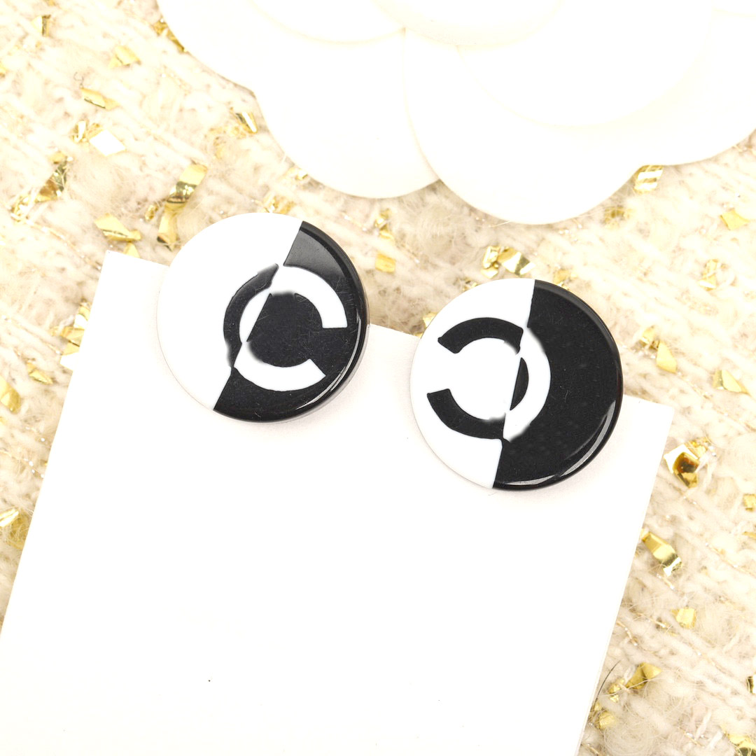 2022 Top quality charm stud earring acrylc material in 18k gold plated for women wedding jewelry gift have box stamp PS4154A