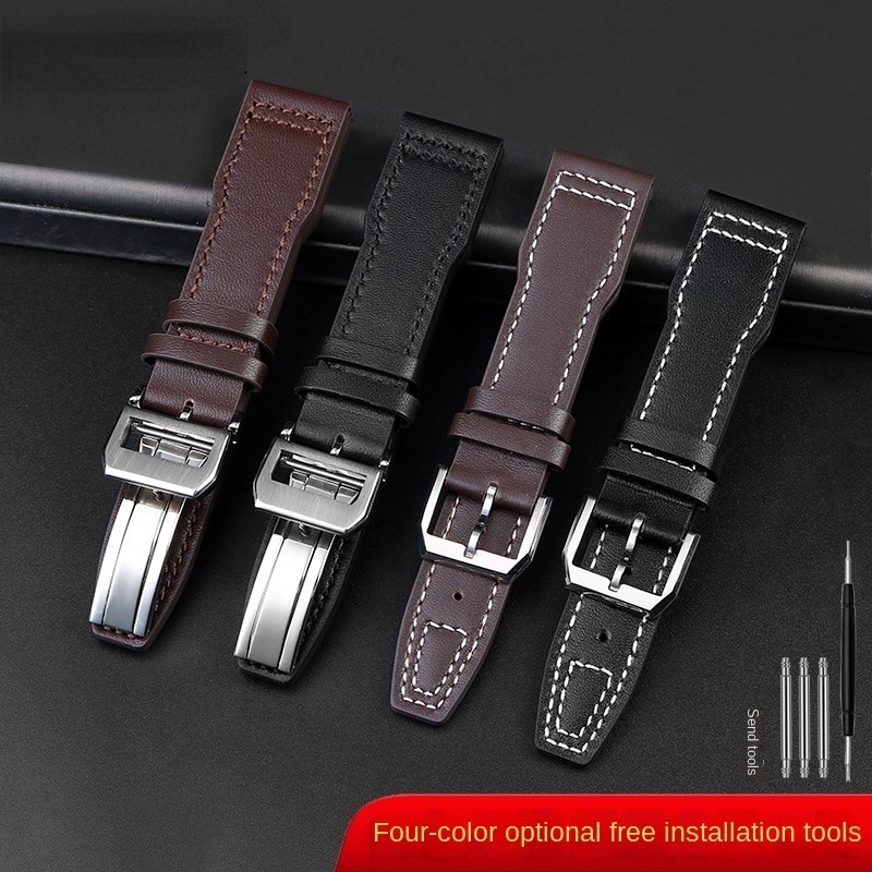 For Iwc Pilots Little Prince Watch Iw327004iw377714 Mark161718 Portuguese Leather Strap 20 21mm Men Watchband Belt Bracelet 220706