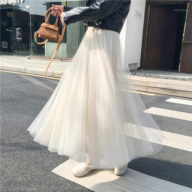 Skirts Korean Loose Mesh Long Women 2022 Winter High Waist Elastic Skirt Sweet All-match Slim Solid Lady, Beige
Skirts Korean Loose Mesh Long Women 2022 Winter High Waist Elastic Skirt Sweet All-match Slim Solid Lady, Beige