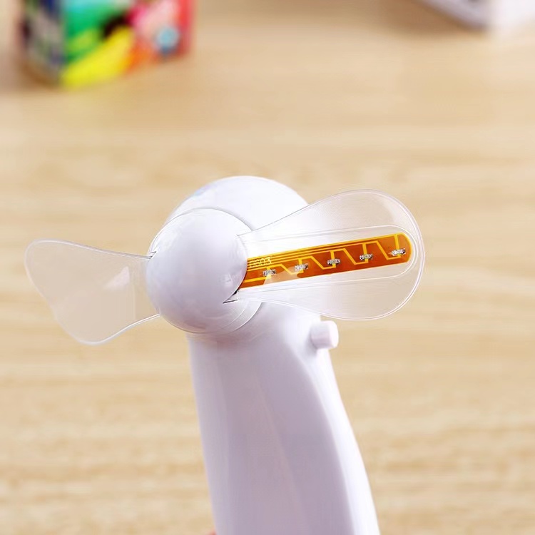 LED handheld with flash Electric Fans DIY creative gift logo mini portable electric fan