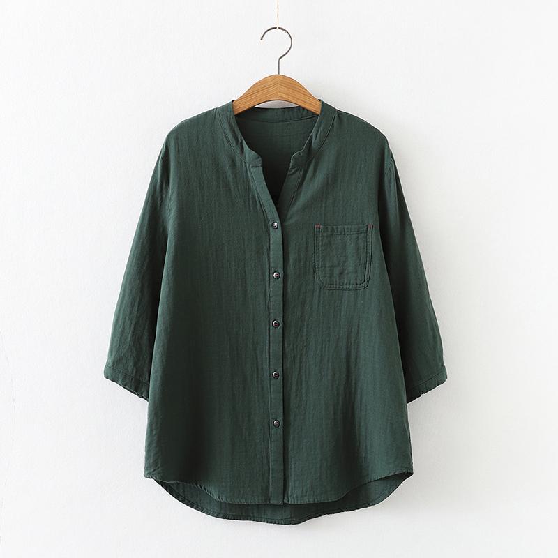 Women's Blouses & Shirts Summer Women White Three Quarter Sleeve V Neck Cotton Yarn Lady Tops Loose Female Clothing Korean StyleWomen's, Green
Women's Blouses & Shirts Summer Women White Three Quarter Sleeve V Neck Cotton Yarn Lady Tops Loose Female Clothing Korean StyleWomen's, Green