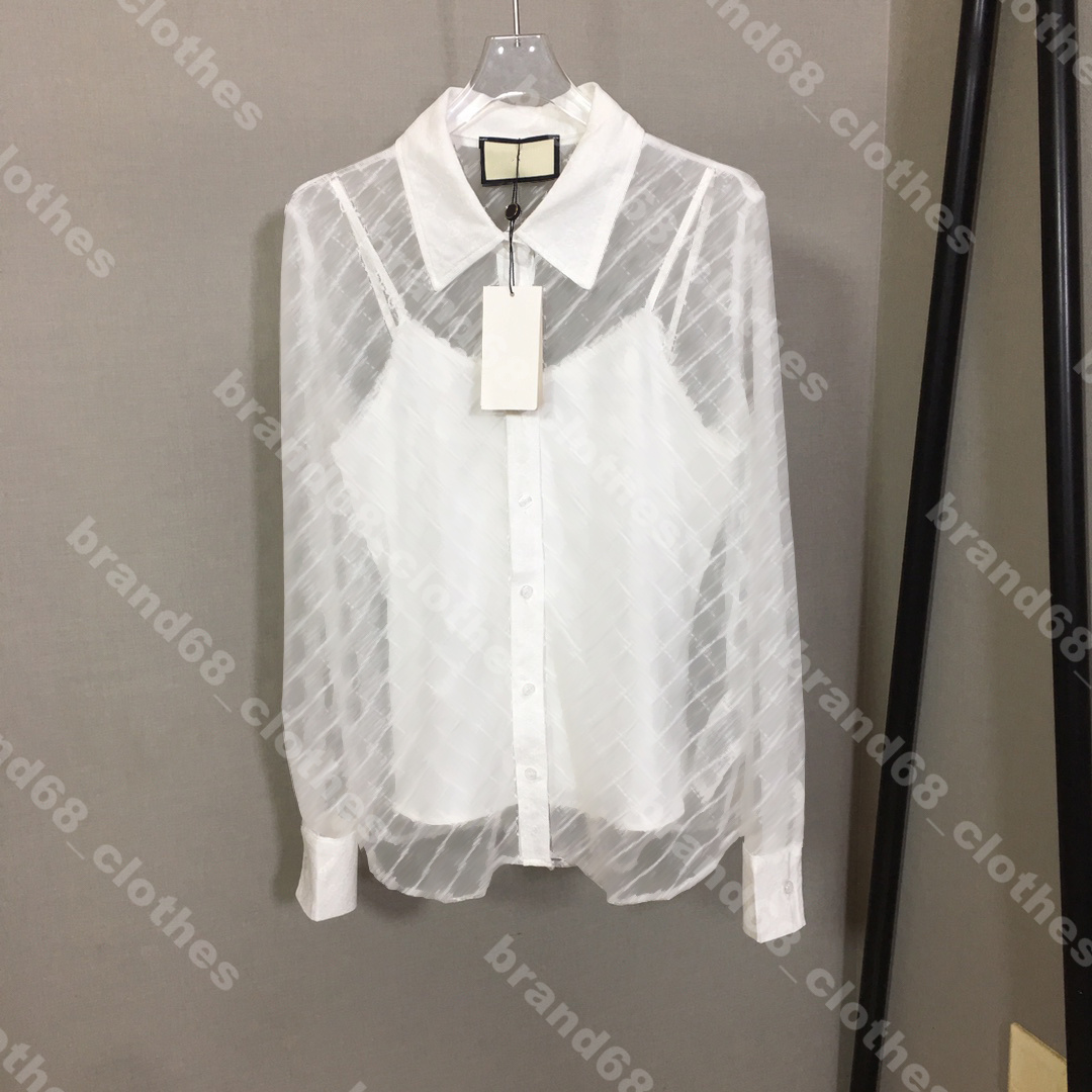 women designer lace shirt Transparent mesh sexy slip vest silk solid color two piece suit summer simple long sleeve white shirt tops womens clothes album
women designer lace shirt Transparent mesh sexy slip vest silk solid color two piece suit summer simple long sleeve white shirt tops womens clothes album