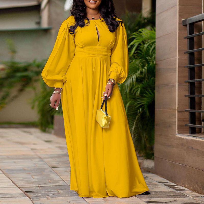 Plus Size Dresses VONDA Spring Solid Long Sleeve Women Casual Bohemian O-Neck Vestido Party Robe Femme Loose Sundress Oversized, White