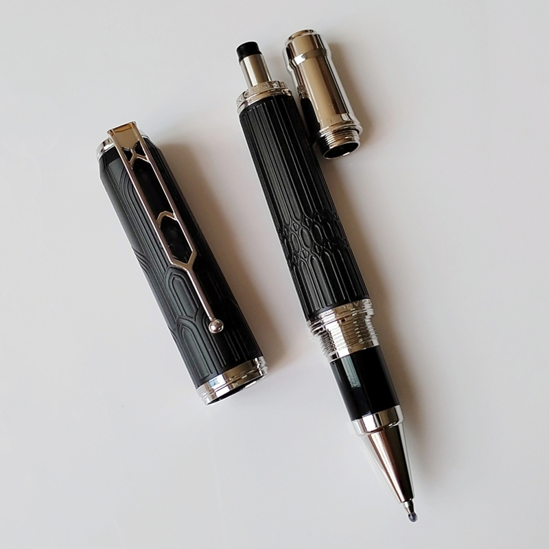 Good quality Victor Hugo Black / Silver Roller Ball Pen / ballpoint pen business Office Stationery write ball pens