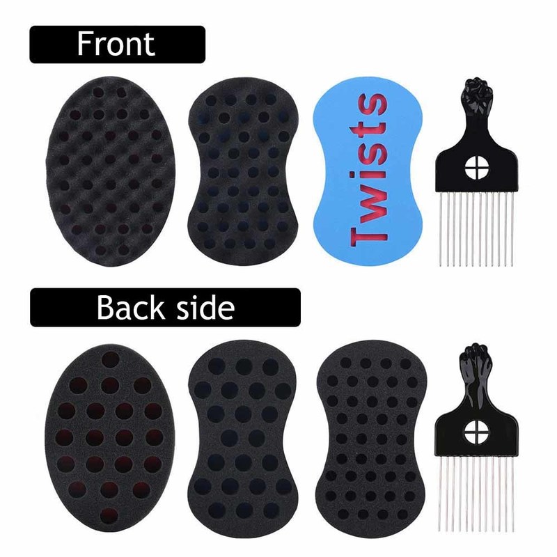 Hair Brush Magic Barber Twist Curl Sponge Dreads Locking Afro Coil Comb Tornado Care Tool4pcs 220718