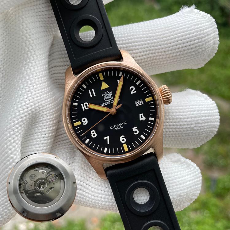 Wristwatches Steeldive Men Automatic Watch Mens Watches Bronze Mechanical Wristwatch 200M Waterproof C3 Luminous Sapphire NH35 SportWristwat, Hollow watches 4
Wristwatches Steeldive Men Automatic Watch Mens Watches Bronze Mechanical Wristwatch 200M Waterproof C3 Luminous Sapphire NH35 SportWristwat, Hollow watches 4