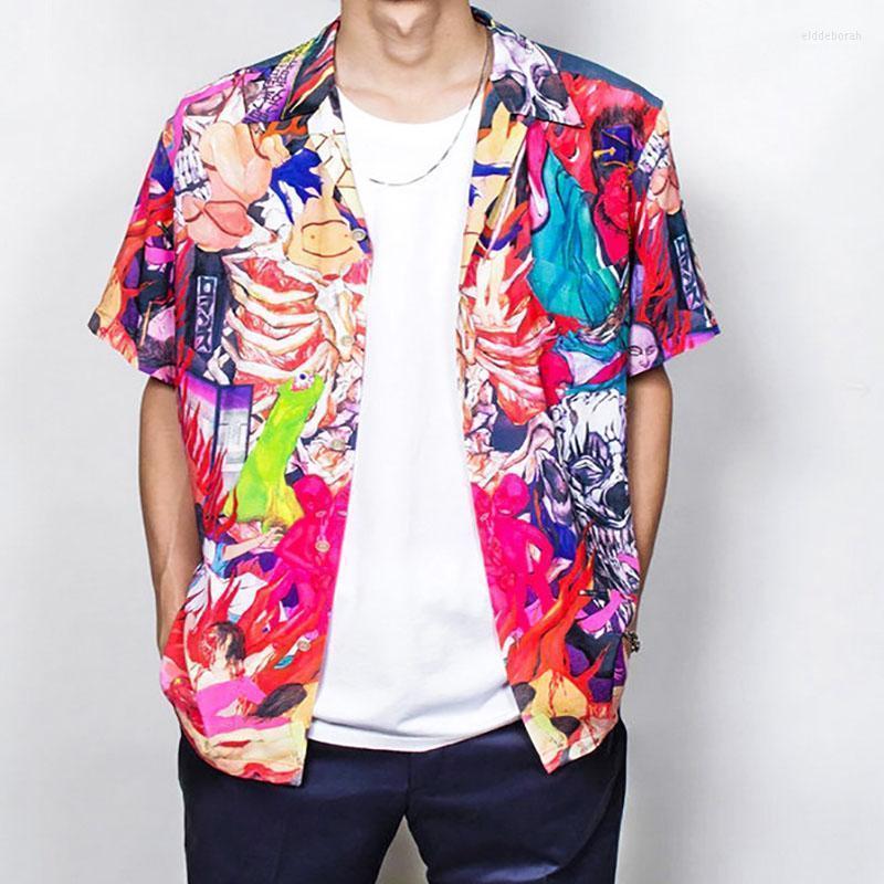 Men' Casual Shirts Hell Painted Print Summer Style WACKO MARIA Hawaiian Short Sleeeve Shirt Men Women Eldd22, Blue
Men' Casual Shirts Hell Painted Print Summer Style WACKO MARIA Hawaiian Short Sleeeve Shirt Men Women Eldd22, Blue