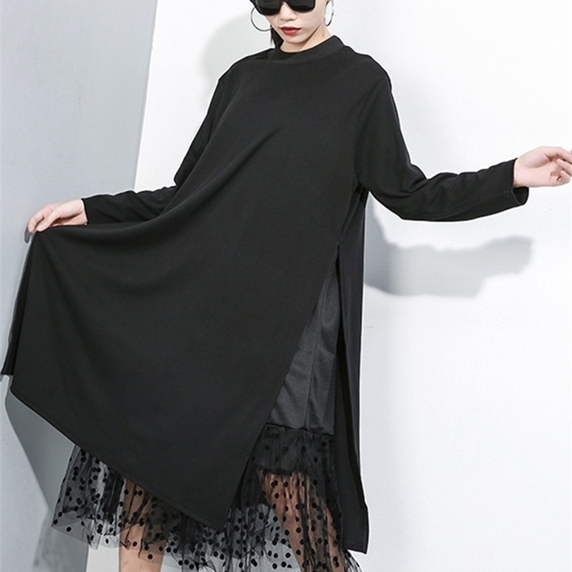 EAM Women Black Mesh Dot Split Joint Dress Stand Collar Long Sleeve Loose Fit Fashion Spring Autumn 1B593 220402
EAM Women Black Mesh Dot Split Joint Dress Stand Collar Long Sleeve Loose Fit Fashion Spring Autumn 1B593 220402