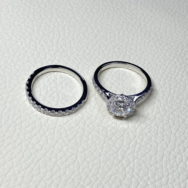 Meisidian D VVS 2mm Diamond 18K White Gold Women Wedding Engagement Ring 220816