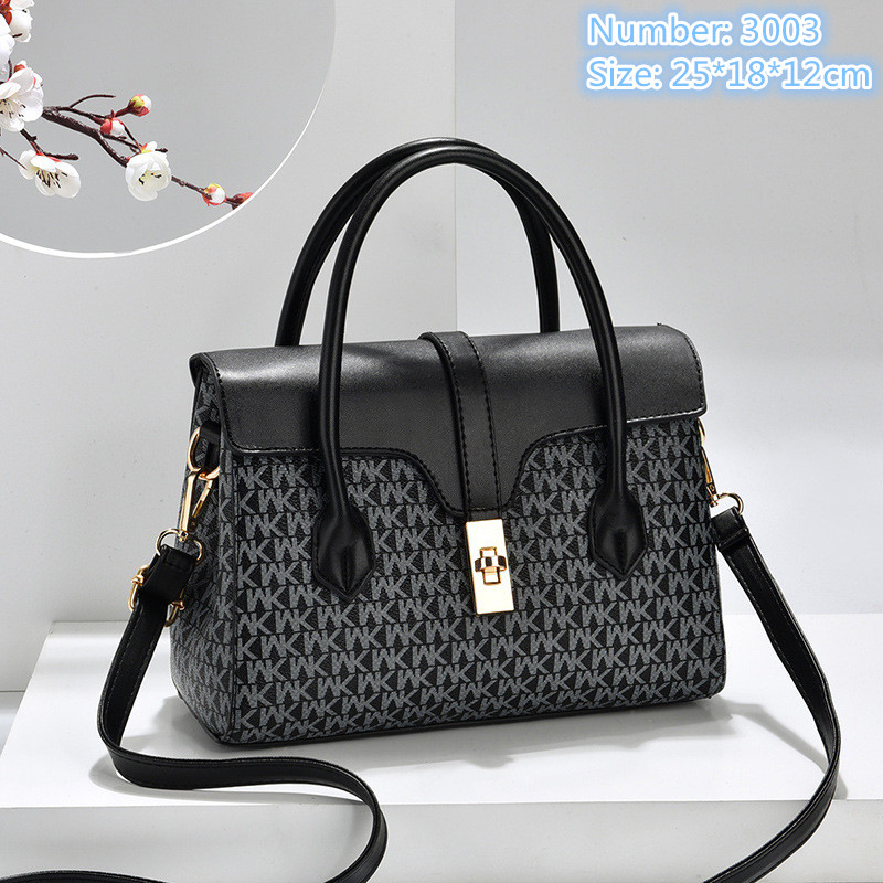 Wholesale factory ladies leathers shoulder bags elegant retro printed handbag simple versatile black fashion tote bag flip contrast leather handbags