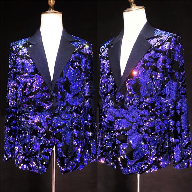 Stage Wear Blue And Purple Colorful Suit Sequined Jacket Men'S Singer Gogo Costume Male Nightclub Bar Dj Rave Clothes XS2655Stage, Only coat
Stage Wear Blue And Purple Colorful Suit Sequined Jacket Men'S Singer Gogo Costume Male Nightclub Bar Dj Rave Clothes XS2655Stage, Only coat