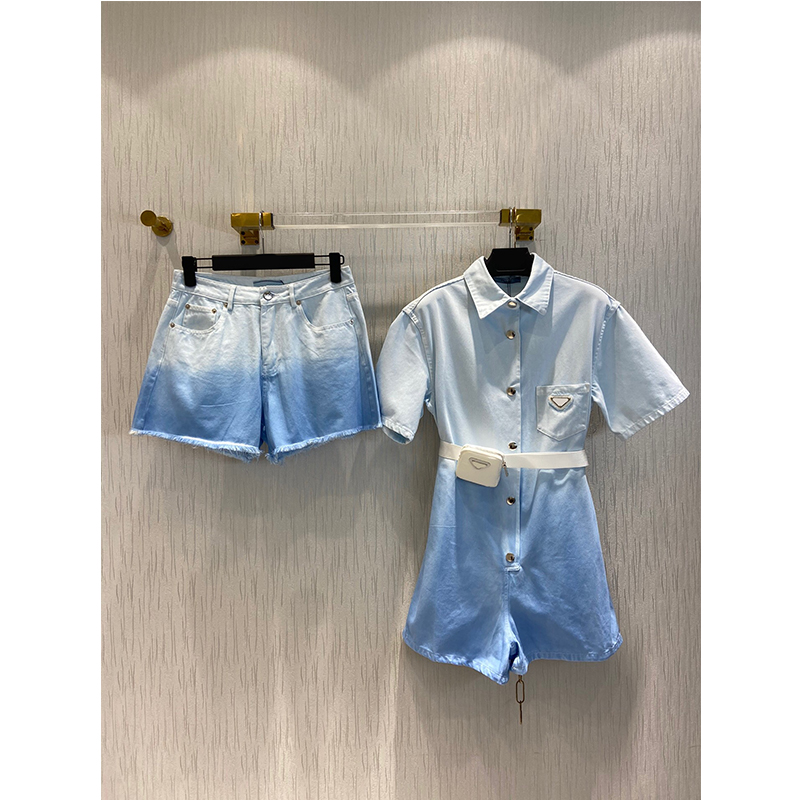 High Designer Summer Women Rompers With Bag Belt Short Sleeve Short Jumpsuits Casual Fashion Lapel Blue Romper Bodysuits, Ivory
High Designer Summer Women Rompers With Bag Belt Short Sleeve Short Jumpsuits Casual Fashion Lapel Blue Romper Bodysuits, Ivory