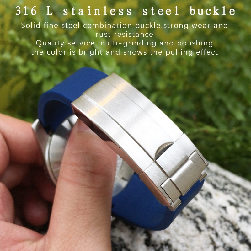 20mm 21mm 19mm 22mm Soft Rubber Watch band fit for Rolex Submariner GMT Silicone Strap Waterproof Watchband Tools 220624