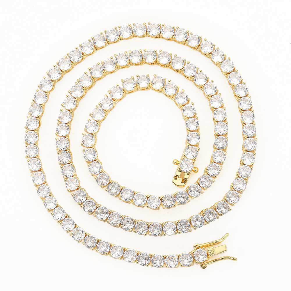 Tennis Chain Hip Hop Jewelry Zirconia Stones Necklace women men 3mm 4mm 5mm 6mm Gold and Sier Iced Out Necklaces