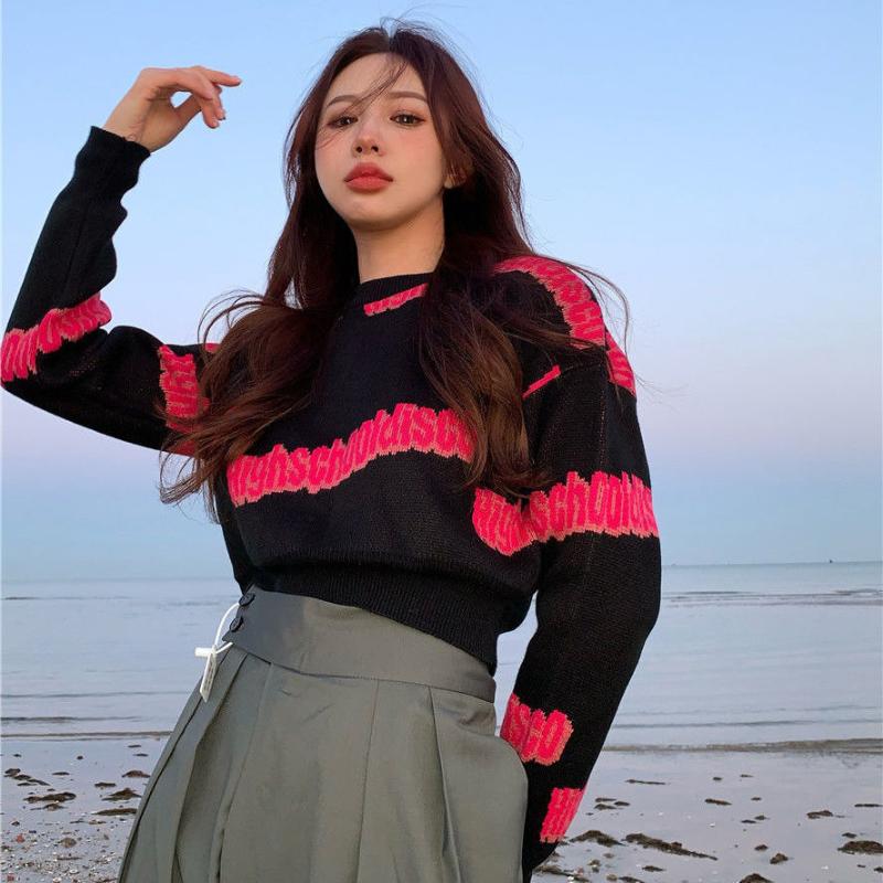 Women's Sweaters Pullovers Striped Streetwear Korean Crop Tops O Neck Long Sleeve Autumn Knitting Loose Women CasualWomen's, Black
Women's Sweaters Pullovers Striped Streetwear Korean Crop Tops O Neck Long Sleeve Autumn Knitting Loose Women CasualWomen's, Black