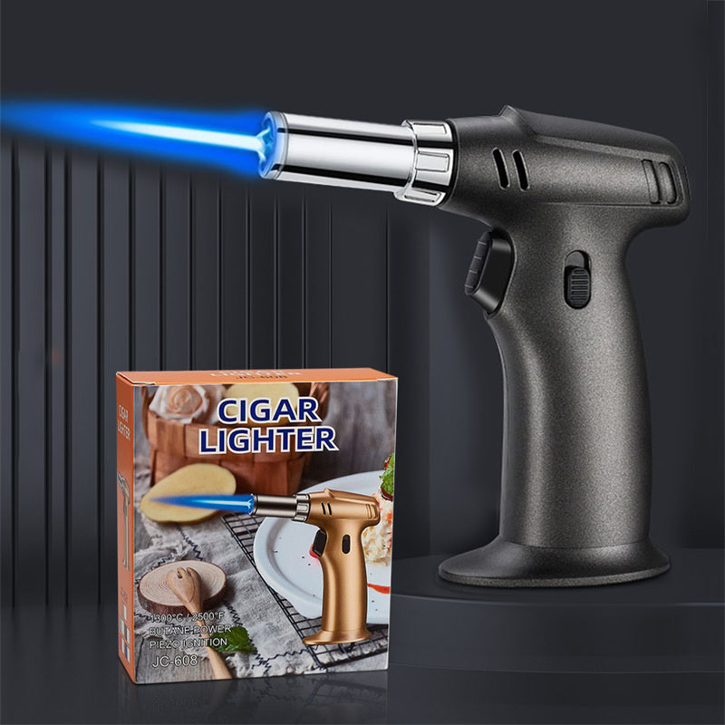 Wholesale Chef Blowtorch Scorch Lighter Refillable Kitchen Torch Jet Flame Iron Welding Gift Butane Gas Torches W260202