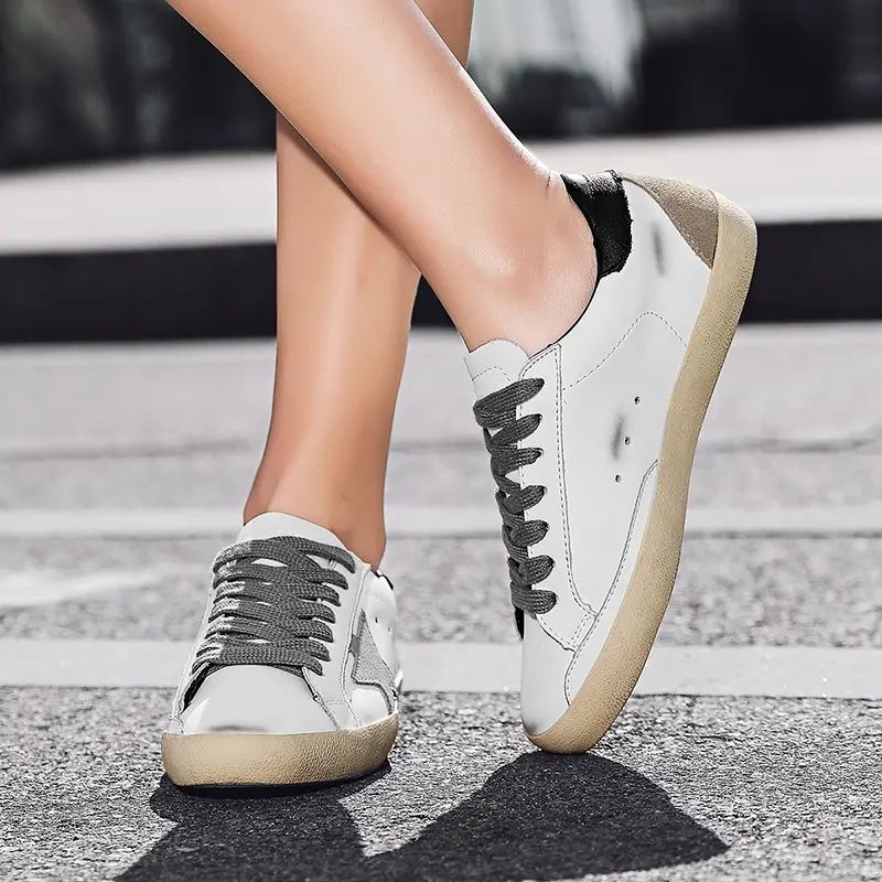 Men Women Shoes PU Leather Solid Shallow Round Toes Lace Up Sneakers Comfortable Casual Outdoors Concise Classic Fashion DP349