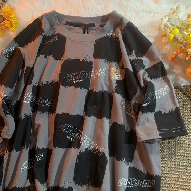 Summer Salt Harajuku Casual Kawaii ShortSleeved tShirt Female Korean Version Loose Oversized Plaid Bear Cute Top 220615, Black
Summer Salt Harajuku Casual Kawaii ShortSleeved tShirt Female Korean Version Loose Oversized Plaid Bear Cute Top 220615, Black