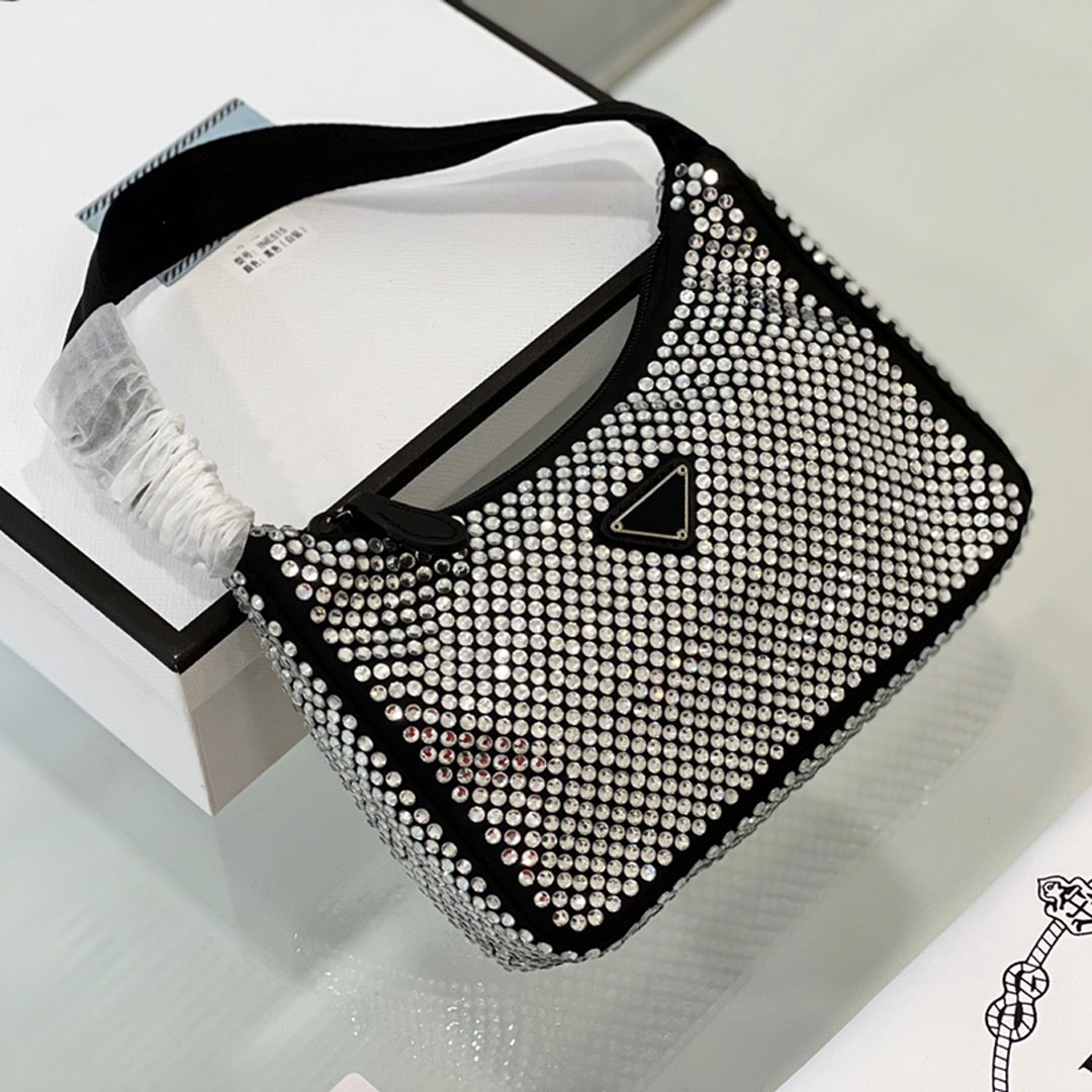 Luxury Designer Nylon Crystal Hobo Bags High Quality Full Diamond Shoulder Handbags Fashion Bestselling Women Crossbody Bag Purses Designers Axillary Bag, Box
Luxury Designer Nylon Crystal Hobo Bags High Quality Full Diamond Shoulder Handbags Fashion Bestselling Women Crossbody Bag Purses Designers Axillary Bag, Box