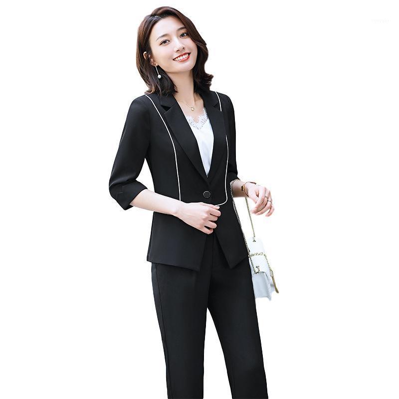 Half Sleeve Spring Summer Formal Professional Women Business Suits With Pants And Jackets Coat Female OL Styles Blazers Women' Two Piece, Black
Half Sleeve Spring Summer Formal Professional Women Business Suits With Pants And Jackets Coat Female OL Styles Blazers Women' Two Piece, Black