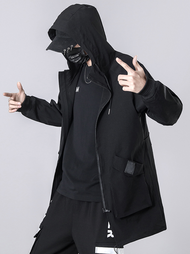 Men's Trench Coats Spring Autumn Long Trench Coat Men Fashion Techwear Black Hooded Windbreaker Overcoat Jackets Plus Size 6XL 7XL 8XL 220826
Men's Trench Coats Spring Autumn Long Trench Coat Men Fashion Techwear Black Hooded Windbreaker Overcoat Jackets Plus Size 6XL 7XL 8XL 220826