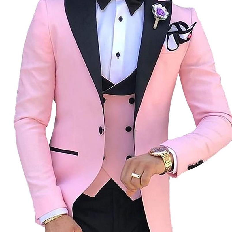 Men' Suits Blazers ' 3 Pieces for Custom Made Terno Slim Groom Wedding Suit Masculino Jacket Pant Vest Tiebow 220826, Pink
Men' Suits Blazers ' 3 Pieces for Custom Made Terno Slim Groom Wedding Suit Masculino Jacket Pant Vest Tiebow 220826, Pink