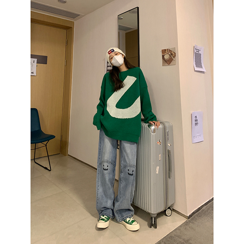 Plus Size Womens Jeans High Waist Straight Baggy Fashion Pants Streetwear Harajuku Vintage Casual Female Wide Leg Denim Trouser 220711