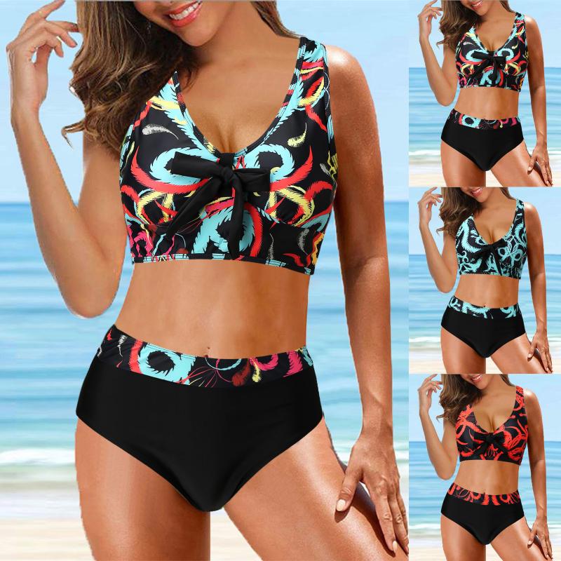 Women' Swimwear Women' Tow Piece Vintage Swimsuit Ladies Plus Size Retro Halter Ruched Wrap Front High Waist Bikini Sets Print Bathing, Bk
Women' Swimwear Women' Tow Piece Vintage Swimsuit Ladies Plus Size Retro Halter Ruched Wrap Front High Waist Bikini Sets Print Bathing, Bk