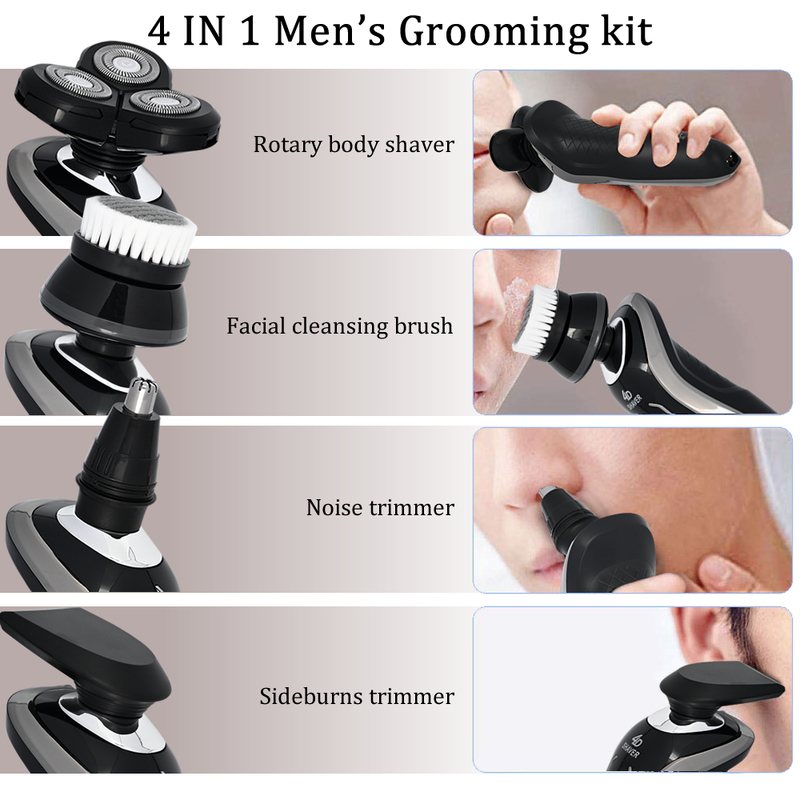 Electric Razor Rechargeable Electric Shaver For Men Wet & Dry 4D Floating Heads Shaving Machine Beard Trimmer Hair Clipper 220624