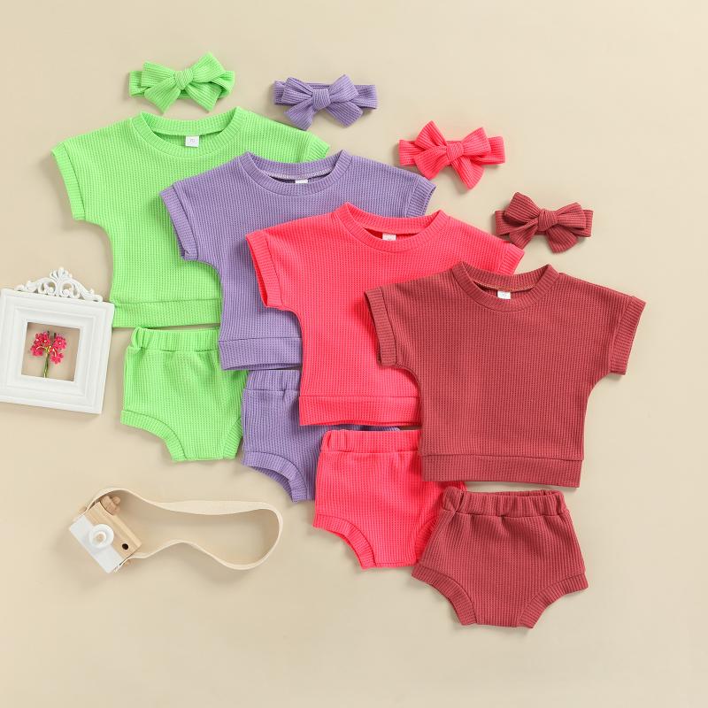 Clothing Sets CitgeeSummer Infant Baby Girls Clothes Solid Color Short Sleeve Pullover Tops And Casual Shorts Headband Suit SetClothing
Clothing Sets CitgeeSummer Infant Baby Girls Clothes Solid Color Short Sleeve Pullover Tops And Casual Shorts Headband Suit SetClothing