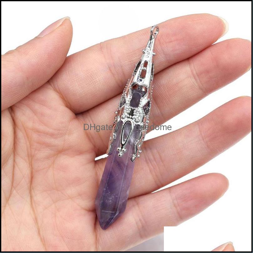 Pendant Necklaces Pendants Jewelry Natural Crystal Stone Exquisite Hexagonal Cone Agates Amethy Dh01S
Pendant Necklaces Pendants Jewelry Natural Crystal Stone Exquisite Hexagonal Cone Agates Amethy Dh01S