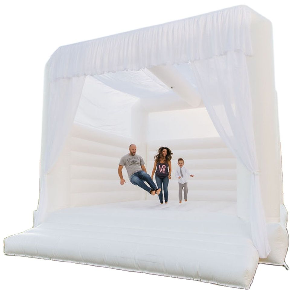 mariage commercial white bounce house inflatable jumper bouncer bouncing castle playhouse for wedding