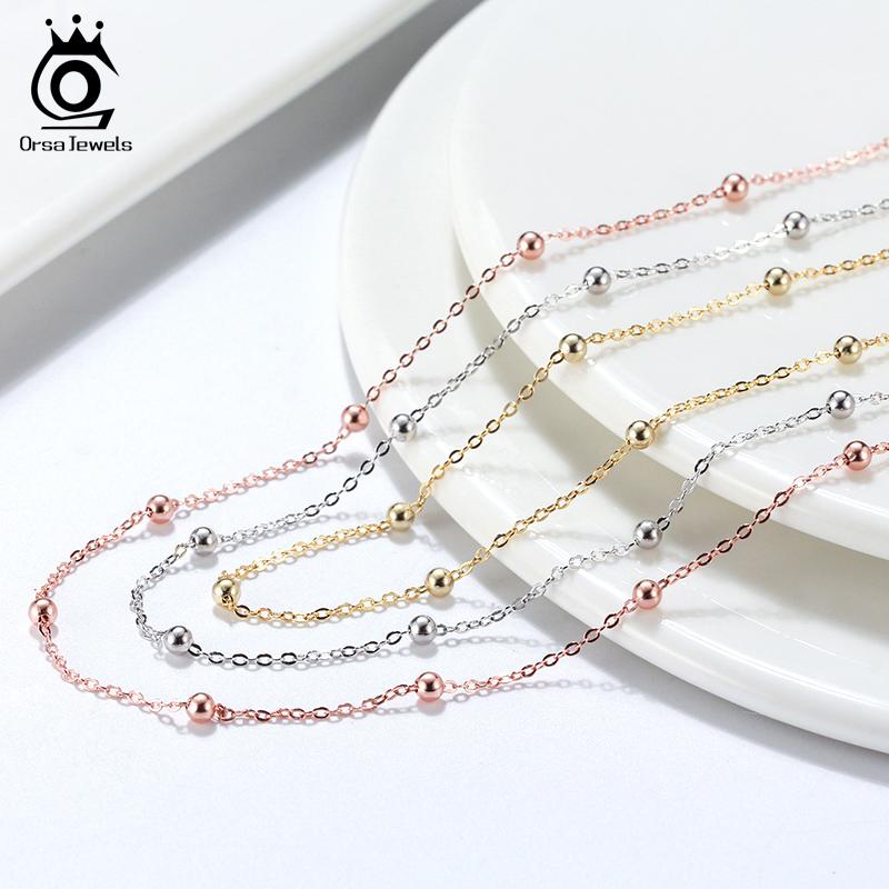 Chains Silver Satellite Chain 1.0mm Cable Necklace With 2.0mm Ball Beads For Women Jewelry 45/60cm SC43Chains ChainsChains
Chains Silver Satellite Chain 1.0mm Cable Necklace With 2.0mm Ball Beads For Women Jewelry 45/60cm SC43Chains ChainsChains