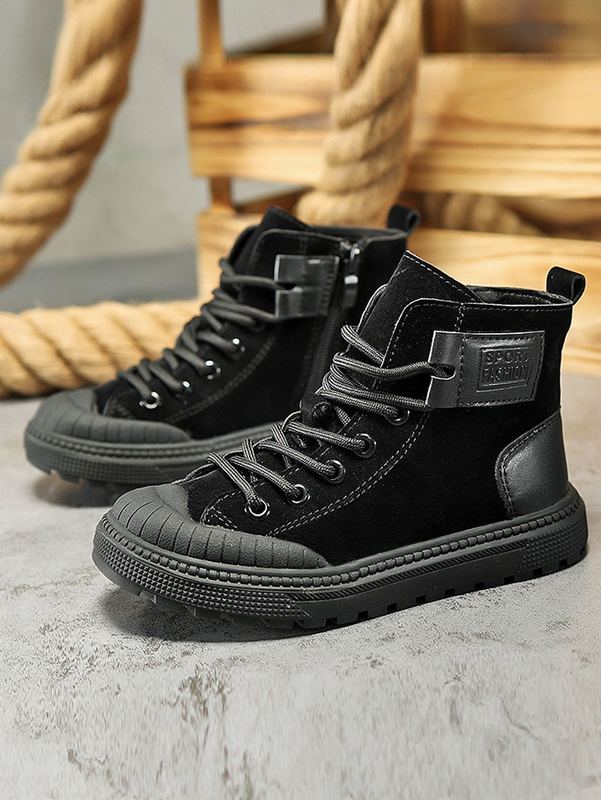 Boys Letter Graphic Combat Boots SHE