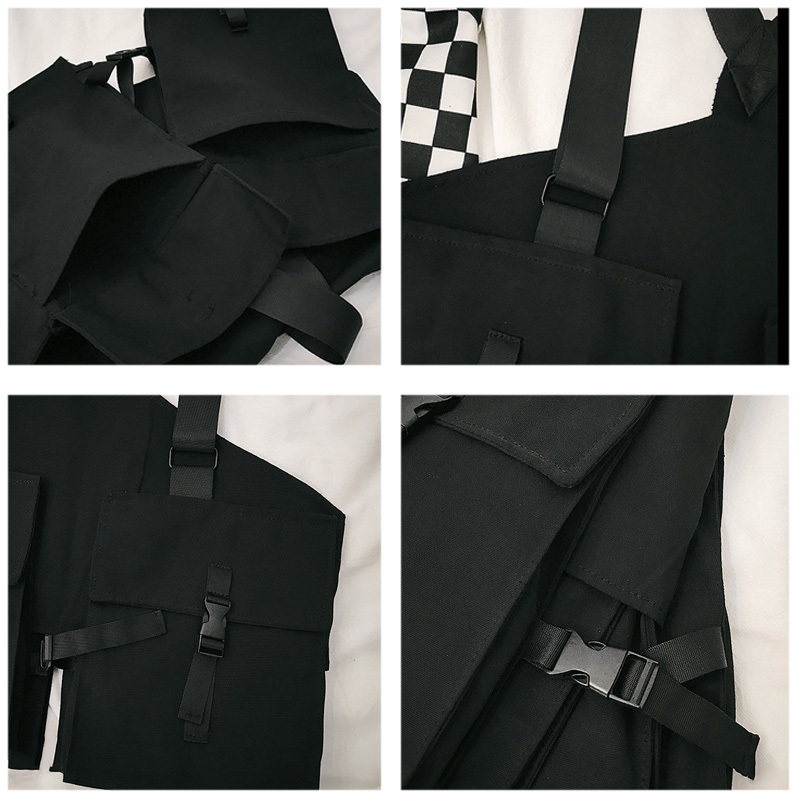 Tactical Vest Streetwear Bag for Women Hip Hop Chest Rig Waist Bag Adjustable Multiple Pockets Unisex Waist Pack Chest Bag HW712 220513