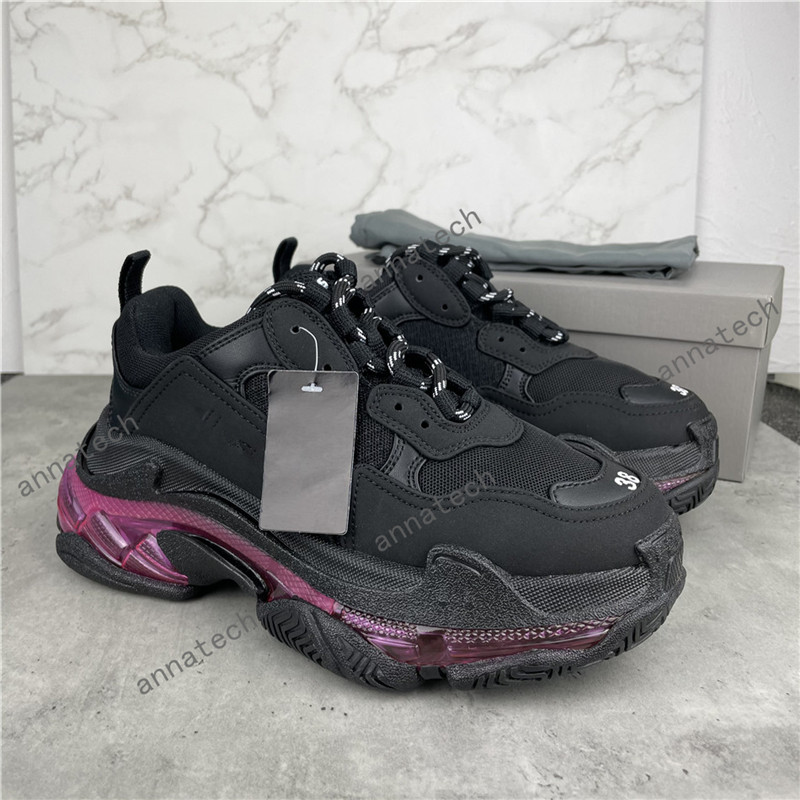 Clear Sole Casual Shoes Oversized Triple-S Leisure Shoes Paris Luxury Dad Shoe Rainbow Triple S Sneakers for Men Women Vintage Kanye Old Grandpa Trainer