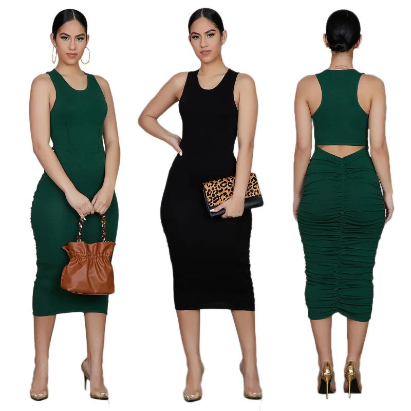 Plus Size Dresses Women Long Dress O Neck Sleeveless Solid Slim Sheath Folds Backless Party Night Evening Elegant Vestidos Feminino Summer, Black
Plus Size Dresses Women Long Dress O Neck Sleeveless Solid Slim Sheath Folds Backless Party Night Evening Elegant Vestidos Feminino Summer, Black