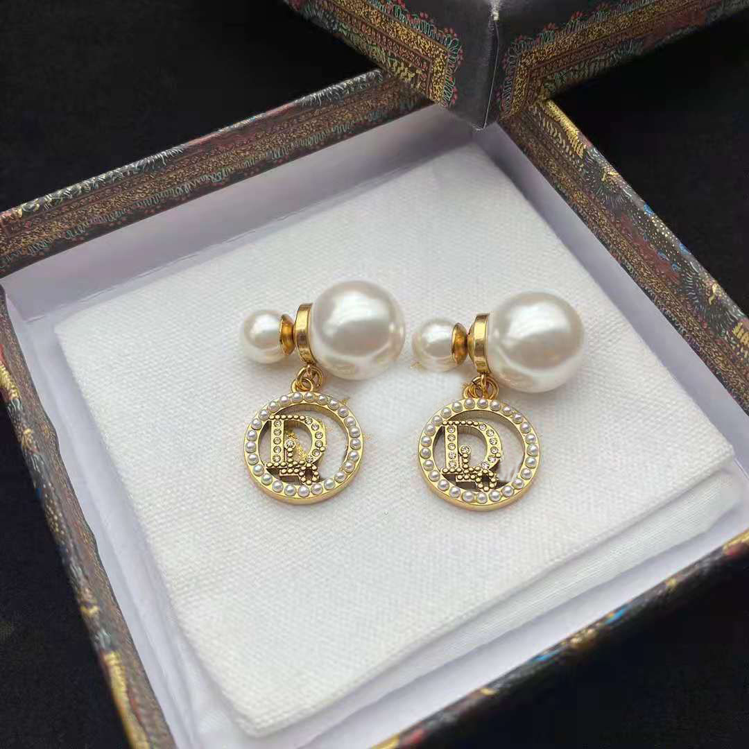 Designer jewelry d home fashion simple pearl earrings with box