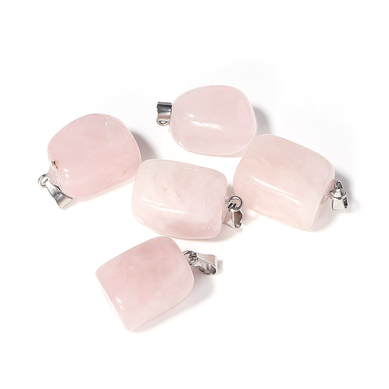 irregular Natural Crystal Opal Rose Quartz Tigers Eye Chakra Stone Charms Pendant For Diy Earrings Necklace Jewelry Making