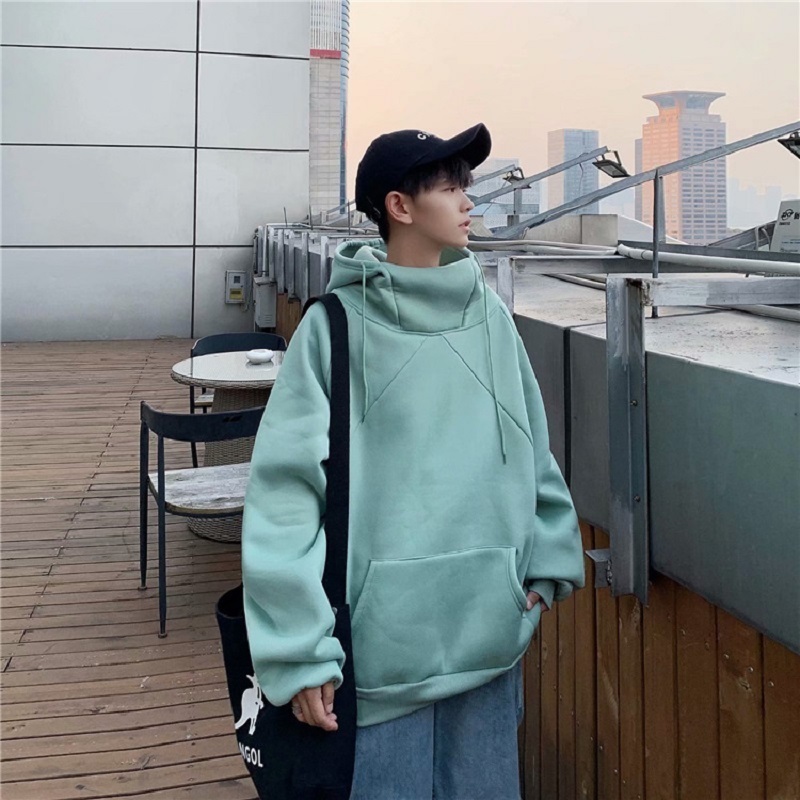 Hoodie Men's Wild Winter Students Korean Version of Loose Couple Men Women High Collar Plus Fleece Hooded Jacket Sweatshirts 220816