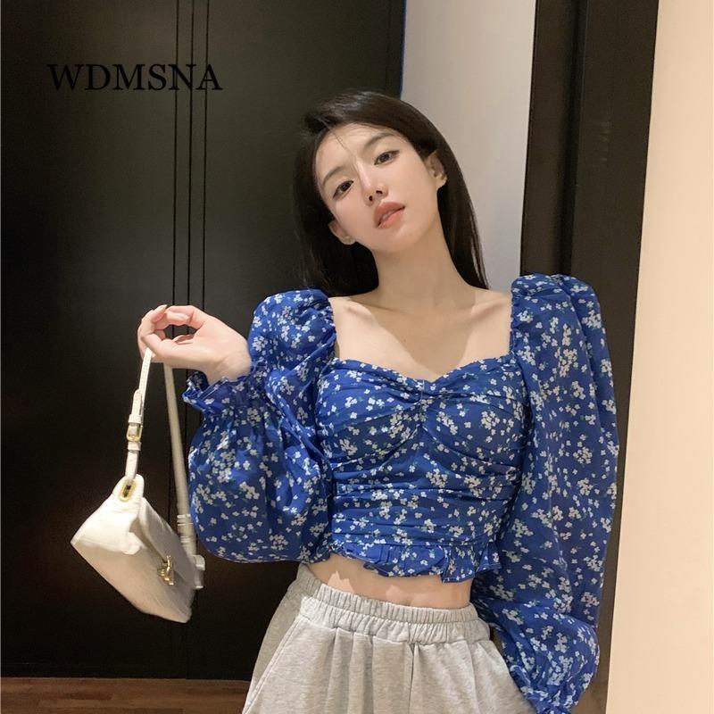 Women's Blouses & Shirts Print Floral Square Neck Blusas Mujer Puff Sleeve Autumn Slim Women Long Ruffles Womens Shirt Crop TopWomen's, Blue
Women's Blouses & Shirts Print Floral Square Neck Blusas Mujer Puff Sleeve Autumn Slim Women Long Ruffles Womens Shirt Crop TopWomen's, Blue