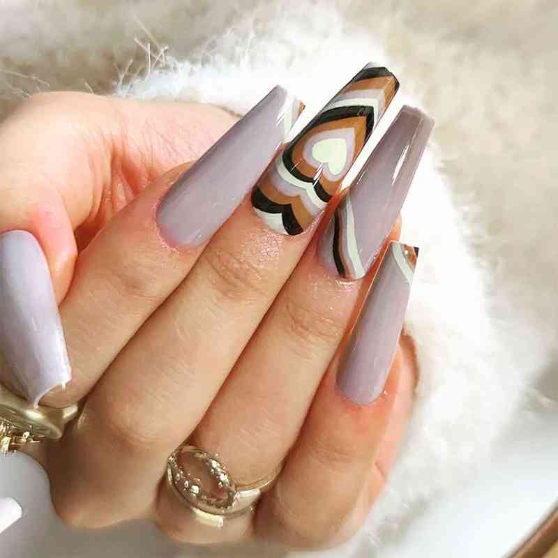 False Nails Press on Brown Heart Wave Series Detachable Long Coffin Full Manicure Artificial Extension Tool 0616
False Nails Press on Brown Heart Wave Series Detachable Long Coffin Full Manicure Artificial Extension Tool 0616