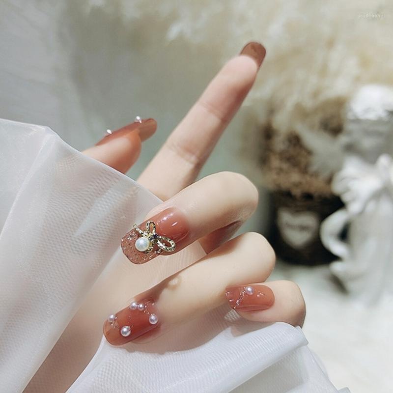 False Nails 24PCS Long Sweet Pearl Inlaid Resin Stick On For Women Girls Removable Save Time Artificial DIN889 Prud22, Jelly glue
False Nails 24PCS Long Sweet Pearl Inlaid Resin Stick On For Women Girls Removable Save Time Artificial DIN889 Prud22, Jelly glue